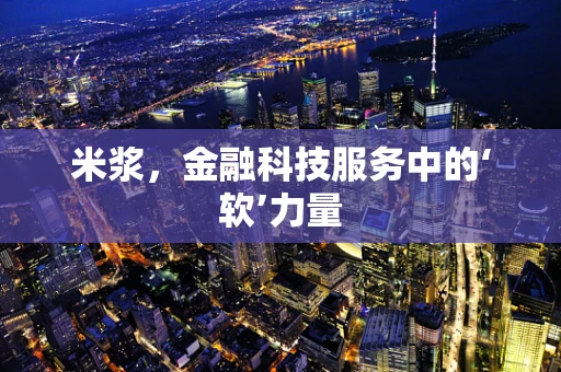 米浆，金融科技服务中的‘软’力量