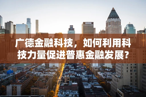 广德金融科技，如何利用科技力量促进普惠金融发展？