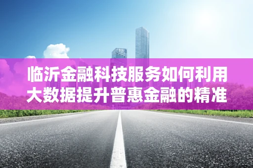临沂金融科技服务如何利用大数据提升普惠金融的精准度？