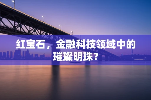 红宝石，金融科技领域中的璀璨明珠？