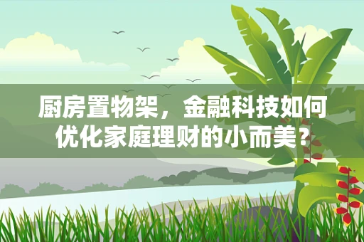 厨房置物架，金融科技如何优化家庭理财的小而美？