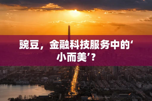 豌豆，金融科技服务中的‘小而美’？