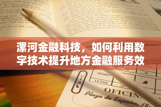 漯河金融科技，如何利用数字技术提升地方金融服务效率？