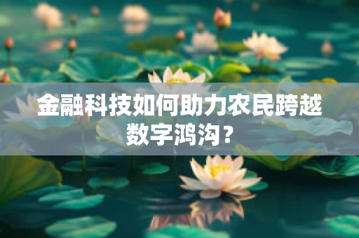 金融科技如何助力农民跨越数字鸿沟？
