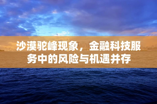 沙漠驼峰现象，金融科技服务中的风险与机遇并存
