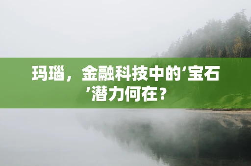 玛瑙，金融科技中的‘宝石’潜力何在？