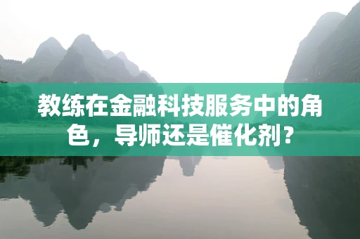 教练在金融科技服务中的角色，导师还是催化剂？