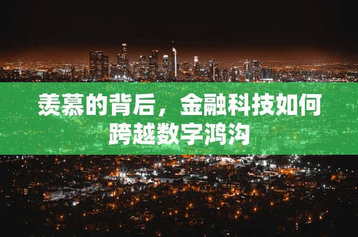 羡慕的背后，金融科技如何跨越数字鸿沟