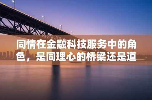 同情在金融科技服务中的角色，是同理心的桥梁还是道德的盲点？