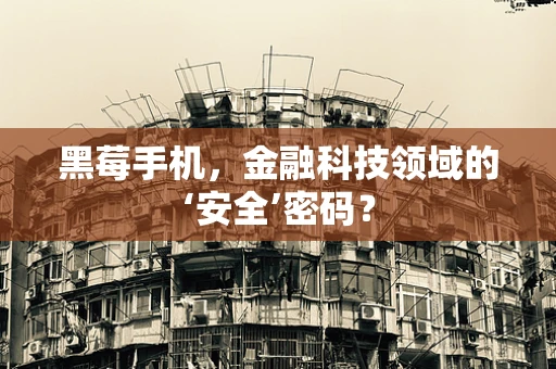 黑莓手机，金融科技领域的‘安全’密码？