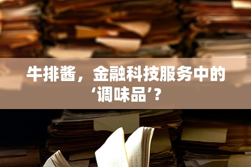 牛排酱，金融科技服务中的‘调味品’？