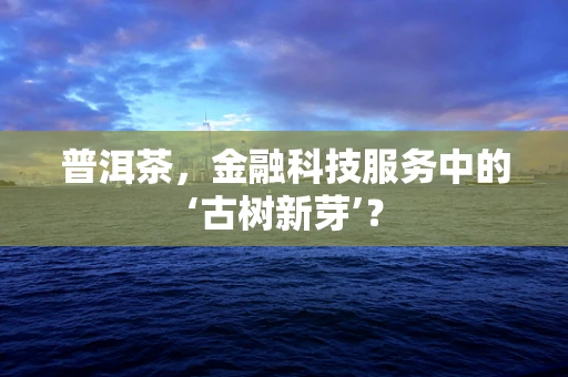 普洱茶，金融科技服务中的‘古树新芽’？