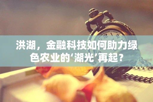 洪湖，金融科技如何助力绿色农业的‘湖光’再起？