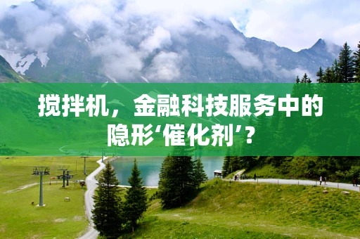 搅拌机，金融科技服务中的隐形‘催化剂’？