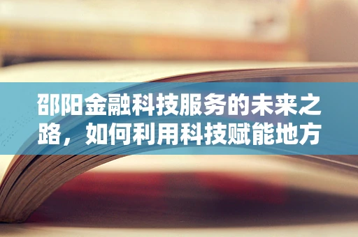 邵阳金融科技服务的未来之路，如何利用科技赋能地方经济？