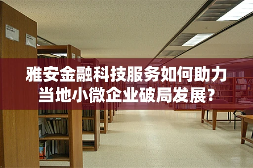 雅安金融科技服务如何助力当地小微企业破局发展？