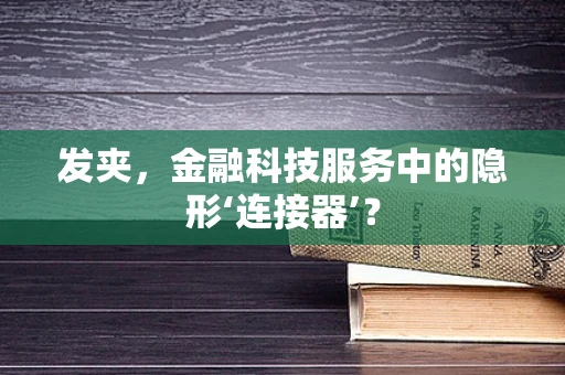 发夹，金融科技服务中的隐形‘连接器’？