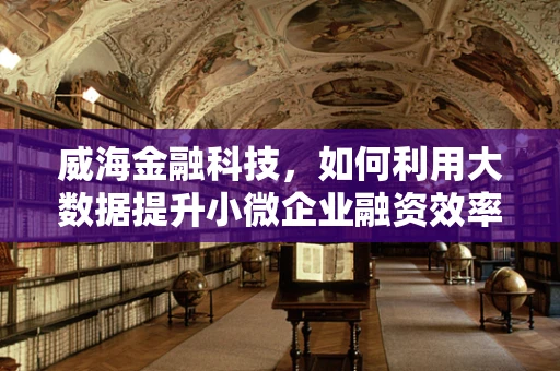 威海金融科技，如何利用大数据提升小微企业融资效率？