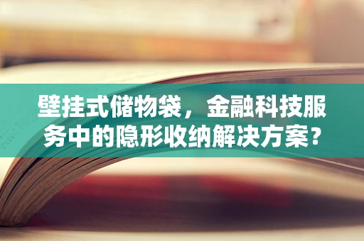 壁挂式储物袋，金融科技服务中的隐形收纳解决方案？