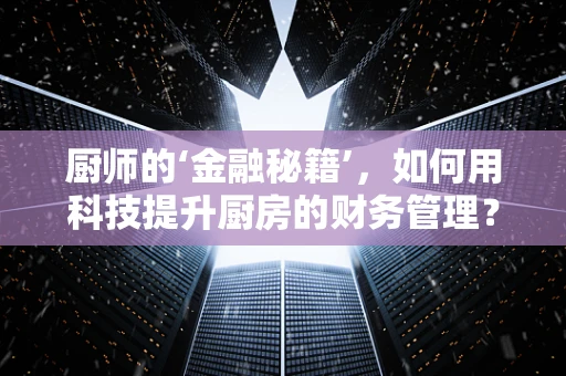 厨师的‘金融秘籍’，如何用科技提升厨房的财务管理？