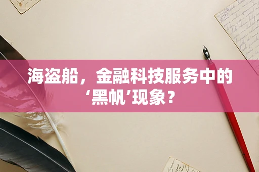 海盗船，金融科技服务中的‘黑帆’现象？