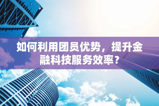 如何利用团员优势，提升金融科技服务效率？