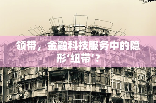 领带，金融科技服务中的隐形‘纽带’？
