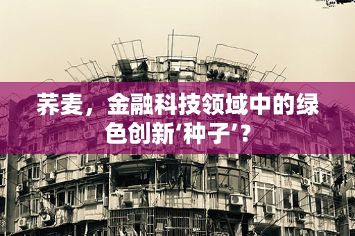 荞麦，金融科技领域中的绿色创新‘种子’？