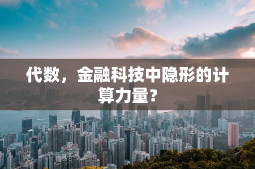 代数，金融科技中隐形的计算力量？