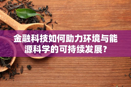 金融科技如何助力环境与能源科学的可持续发展？