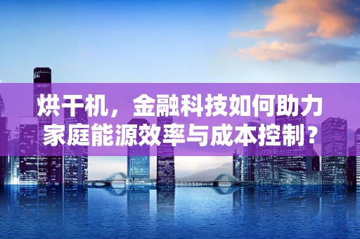 烘干机，金融科技如何助力家庭能源效率与成本控制？