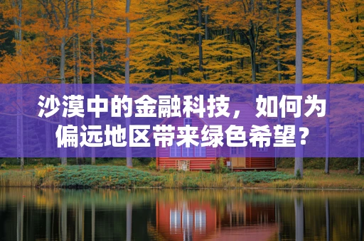 沙漠中的金融科技，如何为偏远地区带来绿色希望？