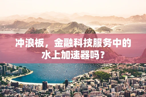 冲浪板，金融科技服务中的水上加速器吗？