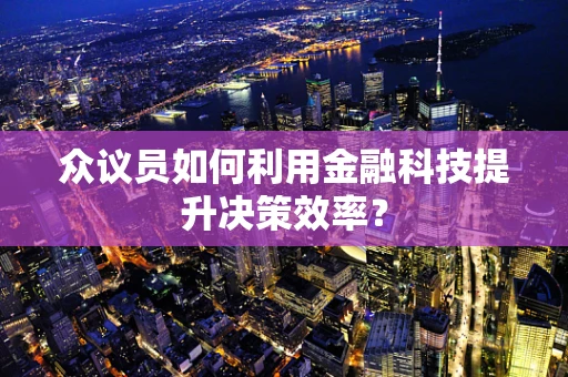 众议员如何利用金融科技提升决策效率？
