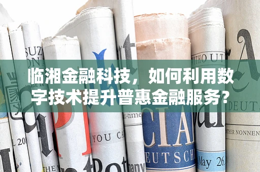 临湘金融科技，如何利用数字技术提升普惠金融服务？