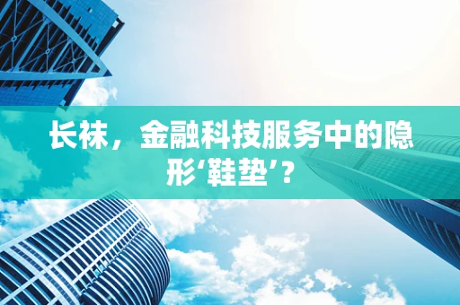 长袜，金融科技服务中的隐形‘鞋垫’？