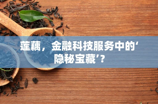 莲藕，金融科技服务中的‘隐秘宝藏’？