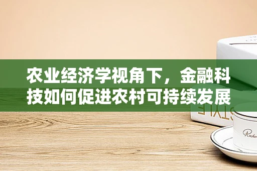 农业经济学视角下，金融科技如何促进农村可持续发展？