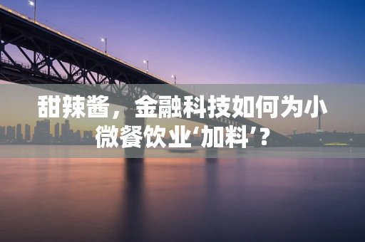 甜辣酱，金融科技如何为小微餐饮业‘加料’？