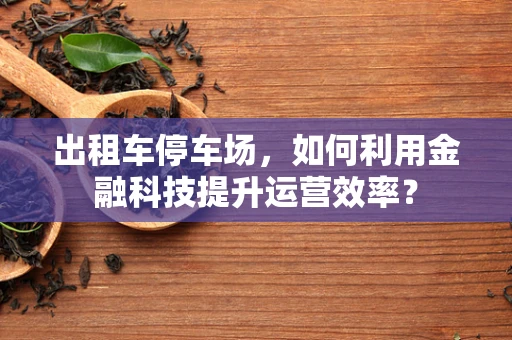 出租车停车场，如何利用金融科技提升运营效率？