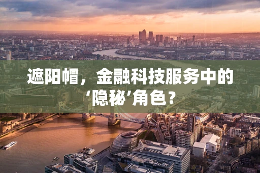 遮阳帽，金融科技服务中的‘隐秘’角色？