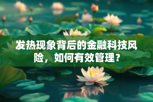 发热现象背后的金融科技风险，如何有效管理？
