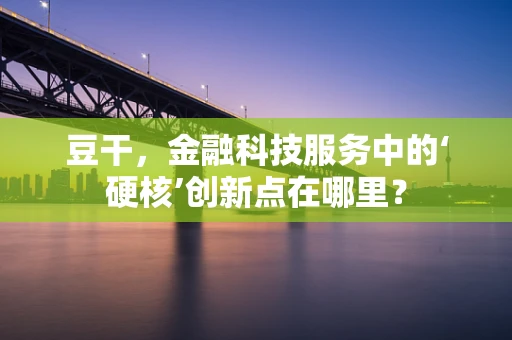 豆干，金融科技服务中的‘硬核’创新点在哪里？