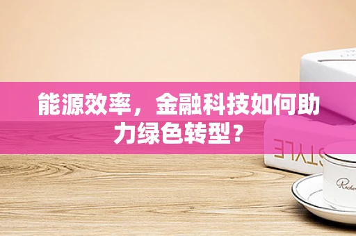 能源效率，金融科技如何助力绿色转型？