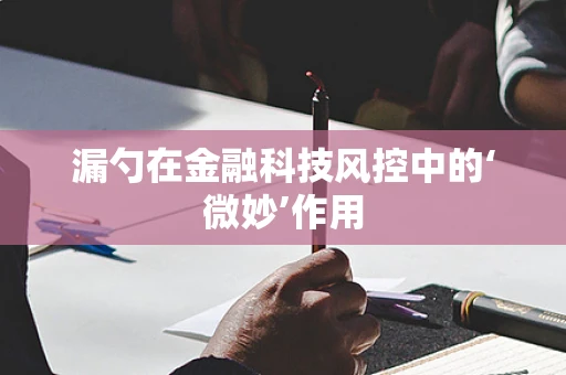 漏勺在金融科技风控中的‘微妙’作用