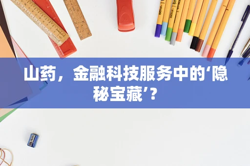 山药，金融科技服务中的‘隐秘宝藏’？