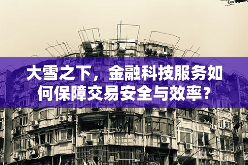 大雪之下，金融科技服务如何保障交易安全与效率？