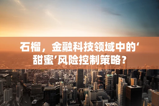 石榴，金融科技领域中的‘甜蜜’风险控制策略？