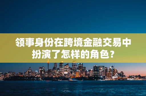领事身份在跨境金融交易中扮演了怎样的角色？