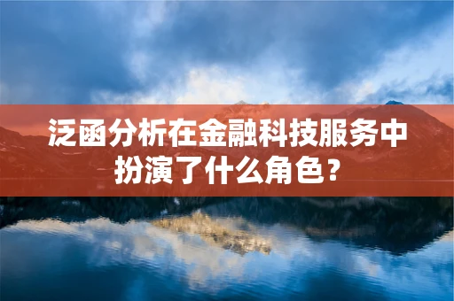泛函分析在金融科技服务中扮演了什么角色？